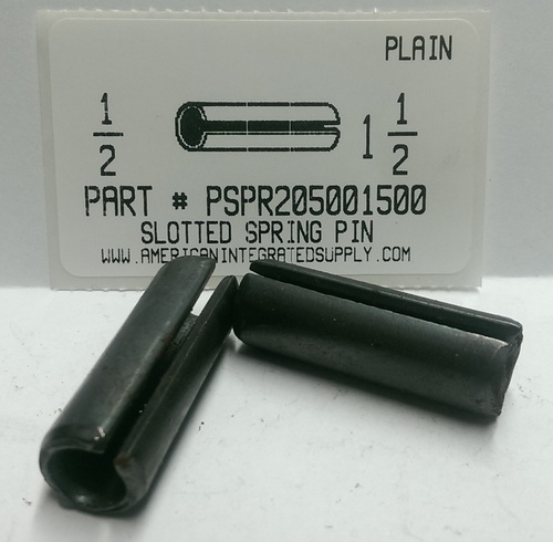 1/2X1-1/2 SLOTTED SPRING PIN STEEL PLAIN