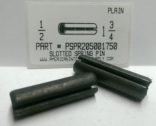 1/2X1-3/4 SLOTTED SPRING PIN STEEL PLAIN