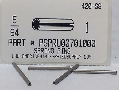 5/64X1 SLOTTED SPRING PIN 420 STAINLESS STEEL