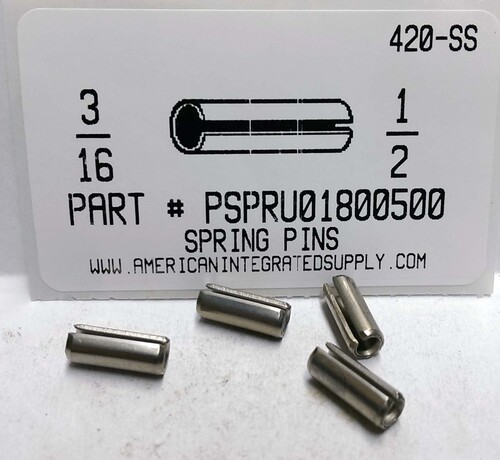 3/16X1/2 SLOTTED SPRING PIN 420 STAINLESS STEEL