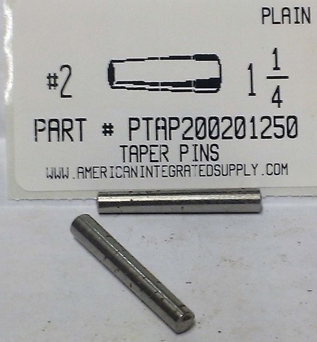 #2X1-1/4 TAPER PIN STEEL PLAIN .193" LARGE END DIAMETER