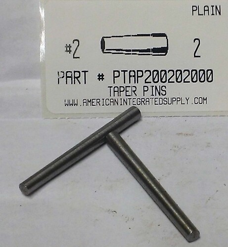 #2X2 TAPER PIN STEEL PLAIN .193" LARGE END DIAMETER (DISCONTINUED)