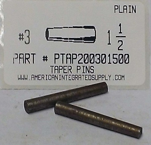 #3X1-1/2 TAPER PIN STEEL PLAIN .219" LARGE END DIAMETER (DISCONTINUED)