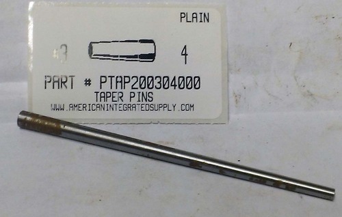 #3X4 TAPER PIN STEEL PLAIN .219" LARGE END DIAMETER (DISCONTINUED)