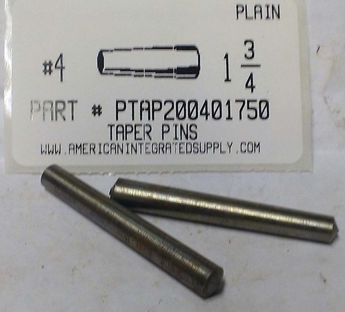 #4X1-3/4 TAPER PIN STEEL PLAIN .25" LARGE END DIAMETER