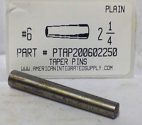 #6X2-1/4 TAPER PIN STEEL PLAIN .341" LARGE END DIAMETER