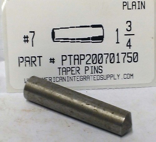 #7X1-3/4 TAPER PIN STEEL PLAIN .409" LARGE END DIAMETER