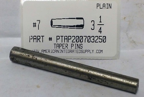 #7X3-1/4 TAPER PIN STEEL PLAIN .409" LARGE END DIAMETER