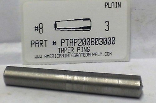 #8X3 TAPER PIN STEEL PLAIN .492" LARGE END DIAMETER (DISCONTINUED)