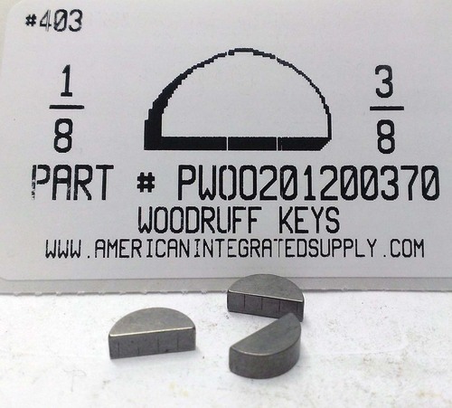 #213 1/8X3/8 WOODRUFF KEY STEEL PLAIN