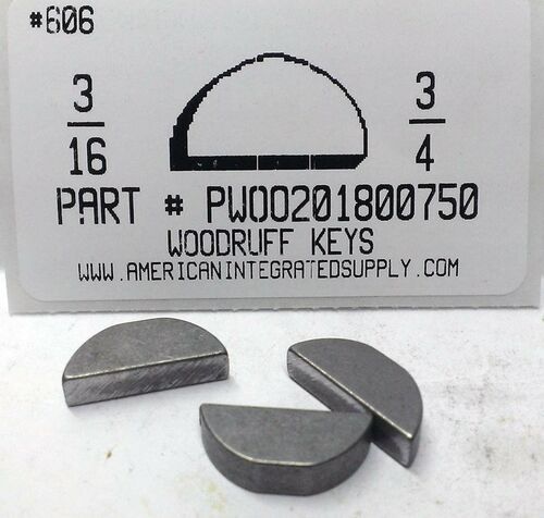 #9 3/16X3/4 WOODRUFF KEY STEEL PLAIN