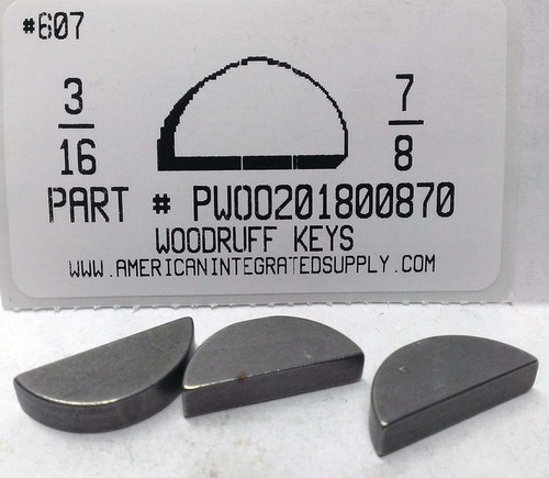 #11 3/16X7/8 WOODRUFF KEY STEEL PLAIN