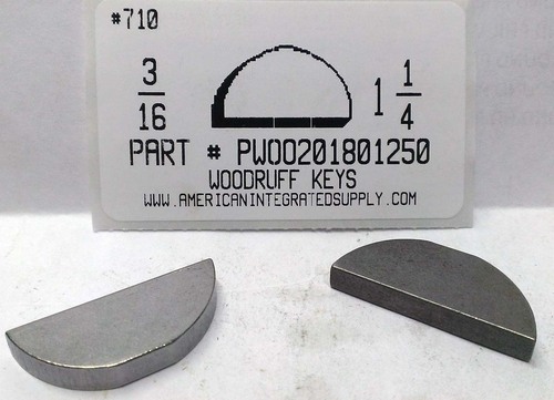 #19 3/16X1-1/4 WOODRUFF KEY STEEL PLAIN