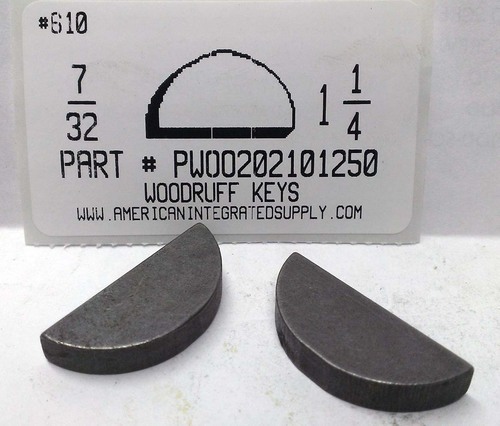 #20 7/32X1-1/4 WOODRUFF KEY STEEL PLAIN