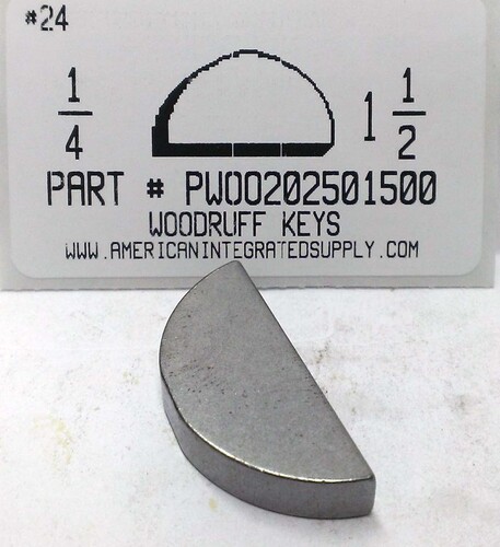 #24 1/4X1-1/2 WOODRUFF KEY STEEL PLAIN