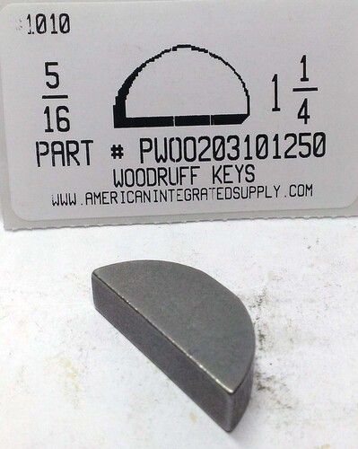 #D 5/16X1-1/4 WOODRUFF KEY STEEL PLAIN