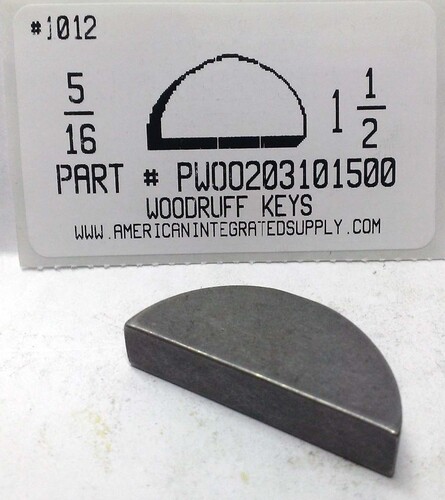 #25 5/16X1-1/2 WOODRUFF KEY STEEL PLAIN