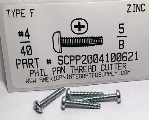 #4-40X5/8 PAN HEAD PHILLIPS THREAD CUTTING SCREW