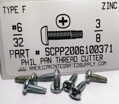 #6-32X3/8 PAN HEAD PHILLIPS THREAD CUTTING SCREW