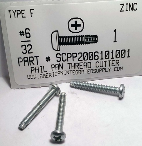 #6-32X1 PAN HEAD PHILLIPS THREAD CUTTING SCREW