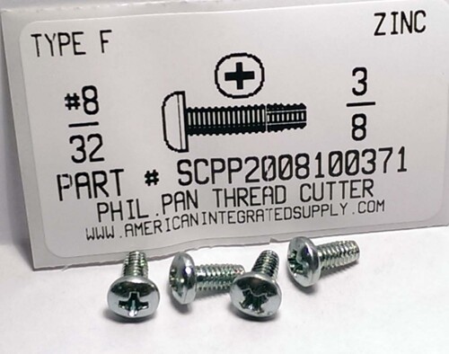 #8-32X3/8 PAN HEAD PHILLIPS THREAD CUTTING SCREW