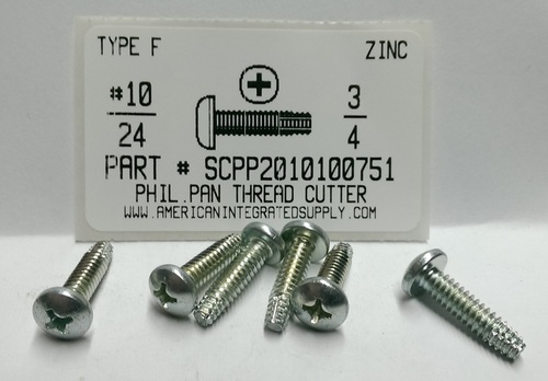 #10-24X3/4 PAN HEAD PHILLIPS THREAD CUTTING SCREW