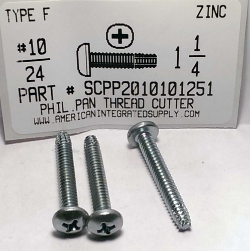 #10-24X1-1/4 PAN HEAD PHILLIPS THREAD CUTTING SCREW