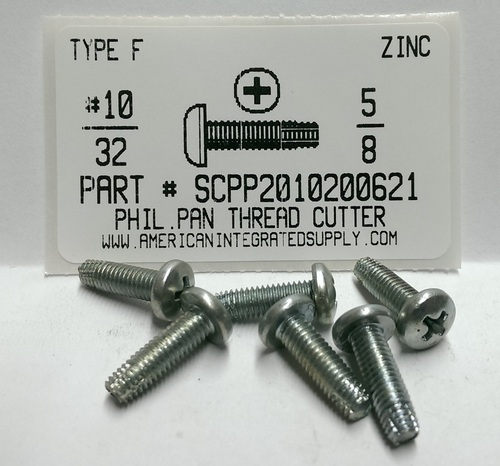 #10-32X5/8 PAN HEAD PHILLIPS THREAD CUTTING SCREW