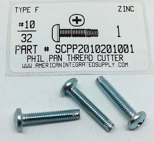 #10-32X1 PAN HEAD PHILLIPS THREAD CUTTING SCREW