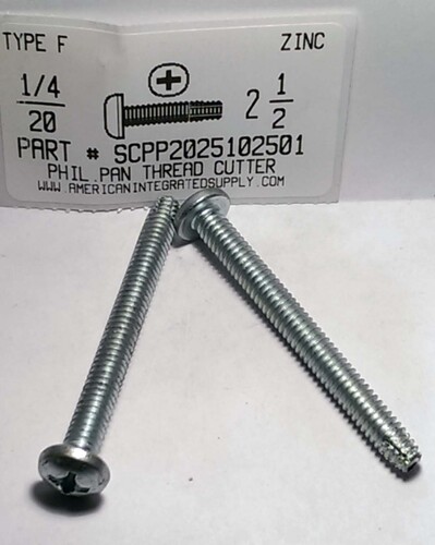 1/4-20X2-1/2 PAN HEAD PHILLIPS THREAD CUTTING SCREW