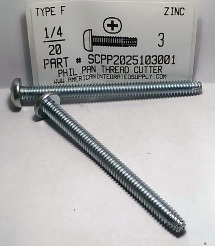 1/4-20X3 PAN HEAD PHILLIPS THREAD CUTTING SCREW