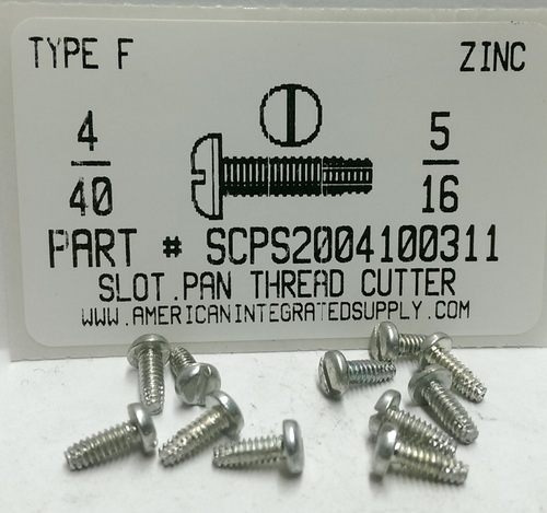 #4-40X5/16 PAN HEAD SLOTTED THREAD CUTTING SCREW