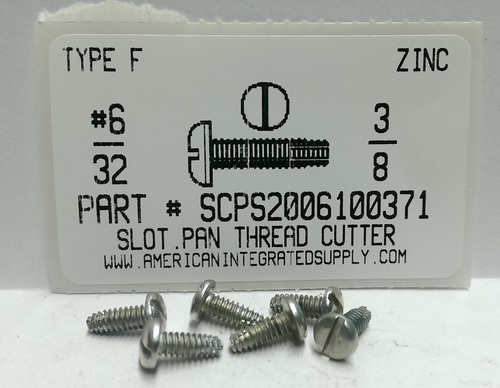 #6-32X3/8 PAN HEAD SLOTTED THREAD CUTTING SCREW