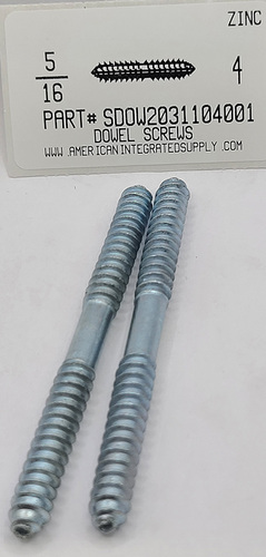 5/16X4 DOWEL SCREW STEEL ZINC PLATED