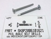 #6X1-5/8 BUGLE HEAD PHILLIPS SELF DRILLING DRYWALL SCREW #2 POINT STEEL ZINC PLATED