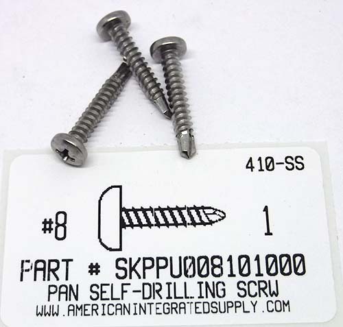 #8X1 PAN HEAD PHILLIPS SELF-DRILLING SCREW 410 STAINLESS STEEL