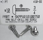 #10X3/4 PAN HEAD PHILLIPS SELF-DRILLING SCREW 410 STAINLESS STEEL