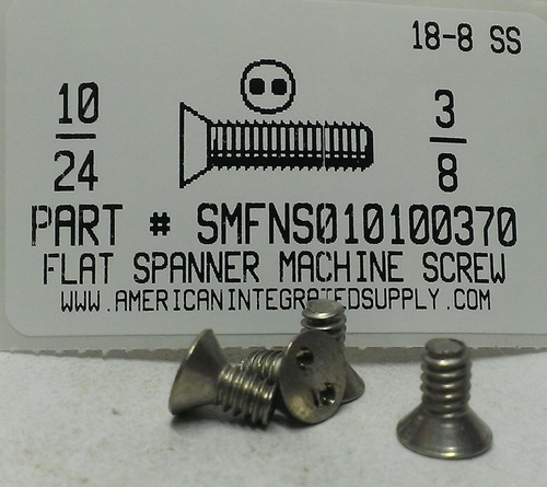 #10-24X3/8 FLAT HEAD SPANNER DRIVE MACHINE SCREW 18-8 STAINLESS STEEL