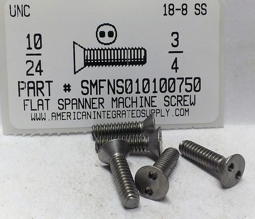 #10-24X3/4 FLAT HEAD SPANNER DRIVE MACHINE SCREW 18-8 STAINLESS STEEL