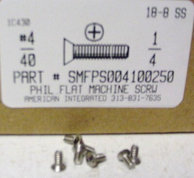 #4-40X1/4 FLAT HEAD PHILLIPS MACHINE SCREW 18-8 STAINLESS STEEL