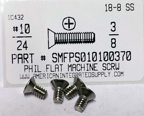 #10-24X3/8 FLAT HEAD PHILLIPS MACHINE 18-8 STAINLESS STEEL