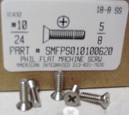 #10-24X5/8 FLAT HEAD PHILLIPS MACHINE SCREW 18-8 STAINLESS STEEL