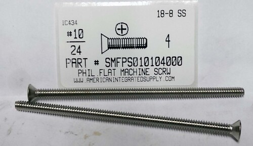 #10-24X4 FLAT HEAD PHILLIPS MACHINE SCREW 18-8 STAINLESS STEEL