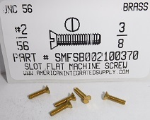 #2-56X3/8 FLAT HEAD SLOTTED MACHINE SCREW BRASS