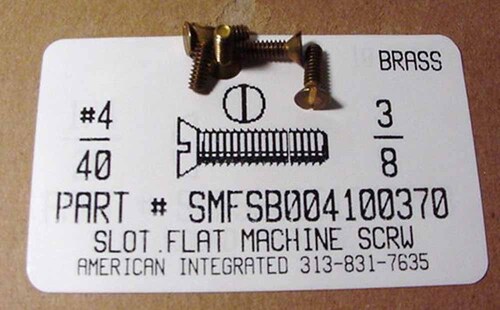 #4-40X3/8 FLAT HEAD SLOTTED MACHINE SCREW BRASS