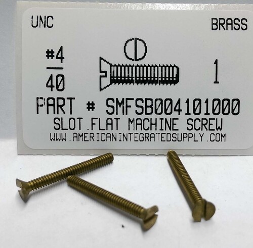 #4-40X1 FLAT HEAD SLOTTED MACHINE SCREW BRASS