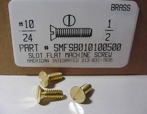 #10-24X1/2 FLAT HEAD SLOTTED MACHINE SCREW BRASS