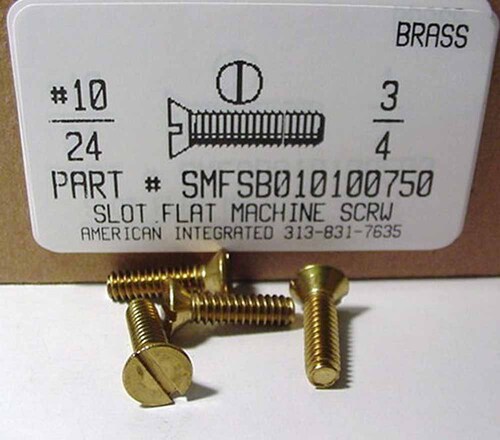 #10-24X3/4 FLAT HEAD SLOTTED MACHINE SCREW BRASS