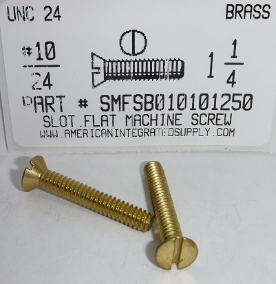 #10-24X1-1/4 FLAT HEAD SLOTTED MACHINE SCREW BRASS