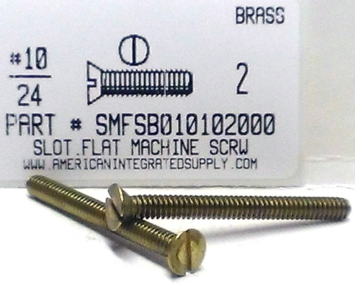 #10-24X2 FLAT HEAD SLOTTED MACHINE SCREW BRASS